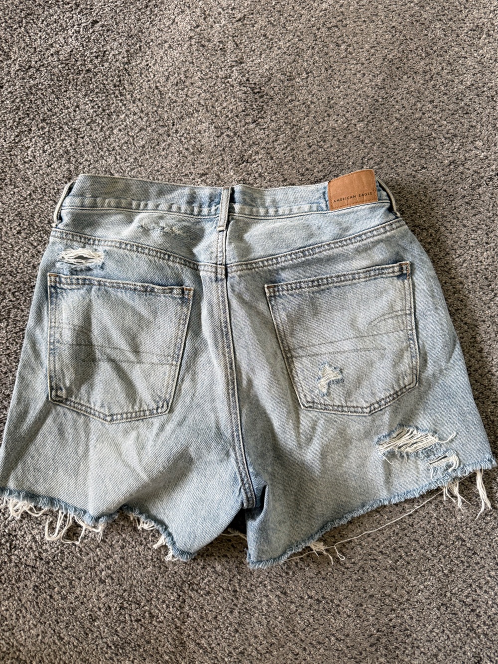 American Eagle Outfitters Light Wash Distressed Denim Shorts